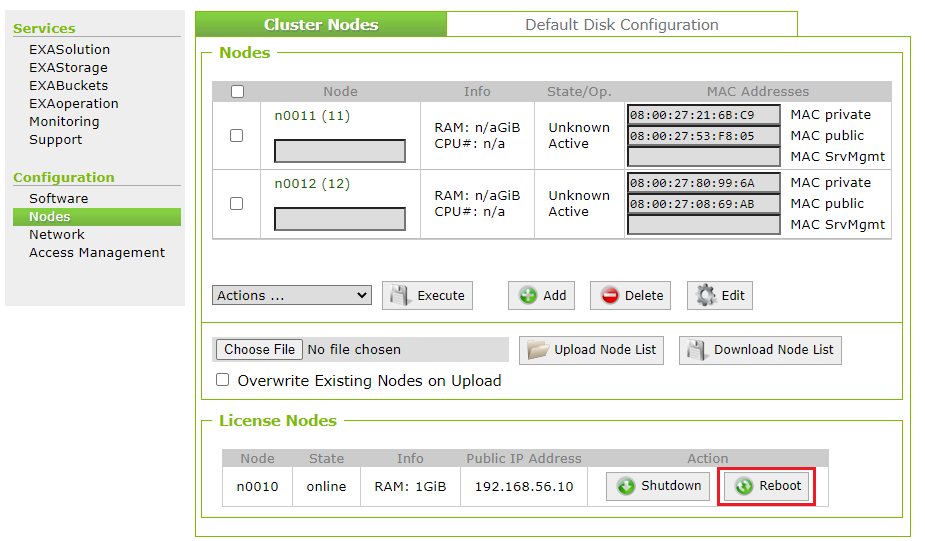 Reboot License Node