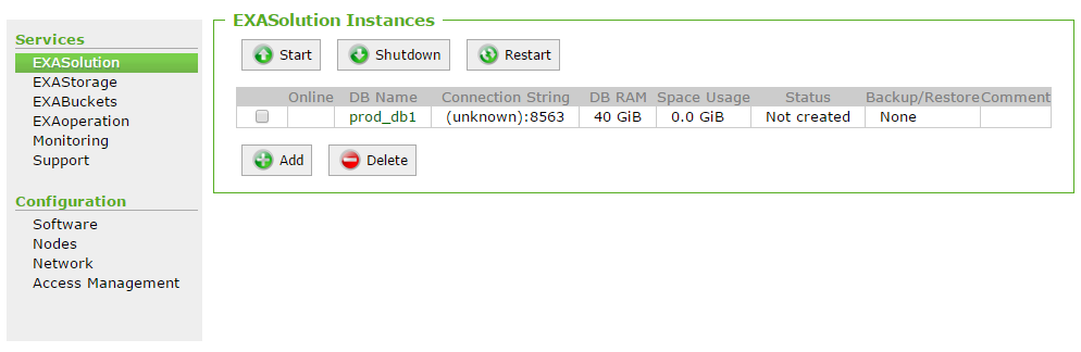 Create the Database | Exasol Documentation