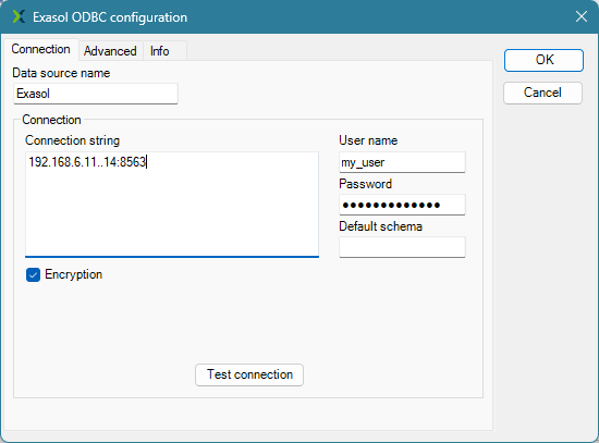 exasol odbc configuration