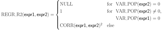 formula - regression r2