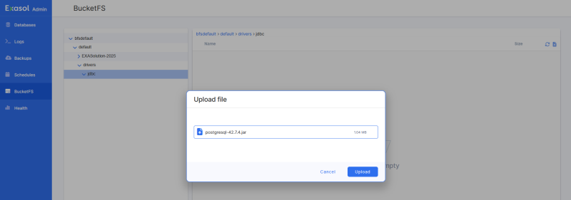 upload file to bucketfs