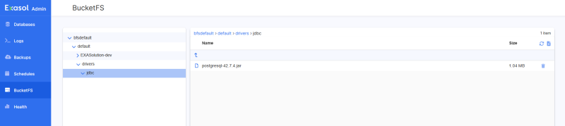 uploaded file in bucketfs
