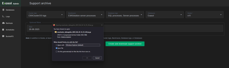 download support archive
