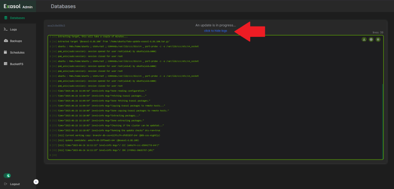 update in progress log