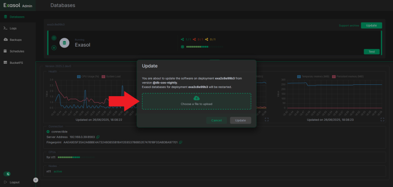 update dialog