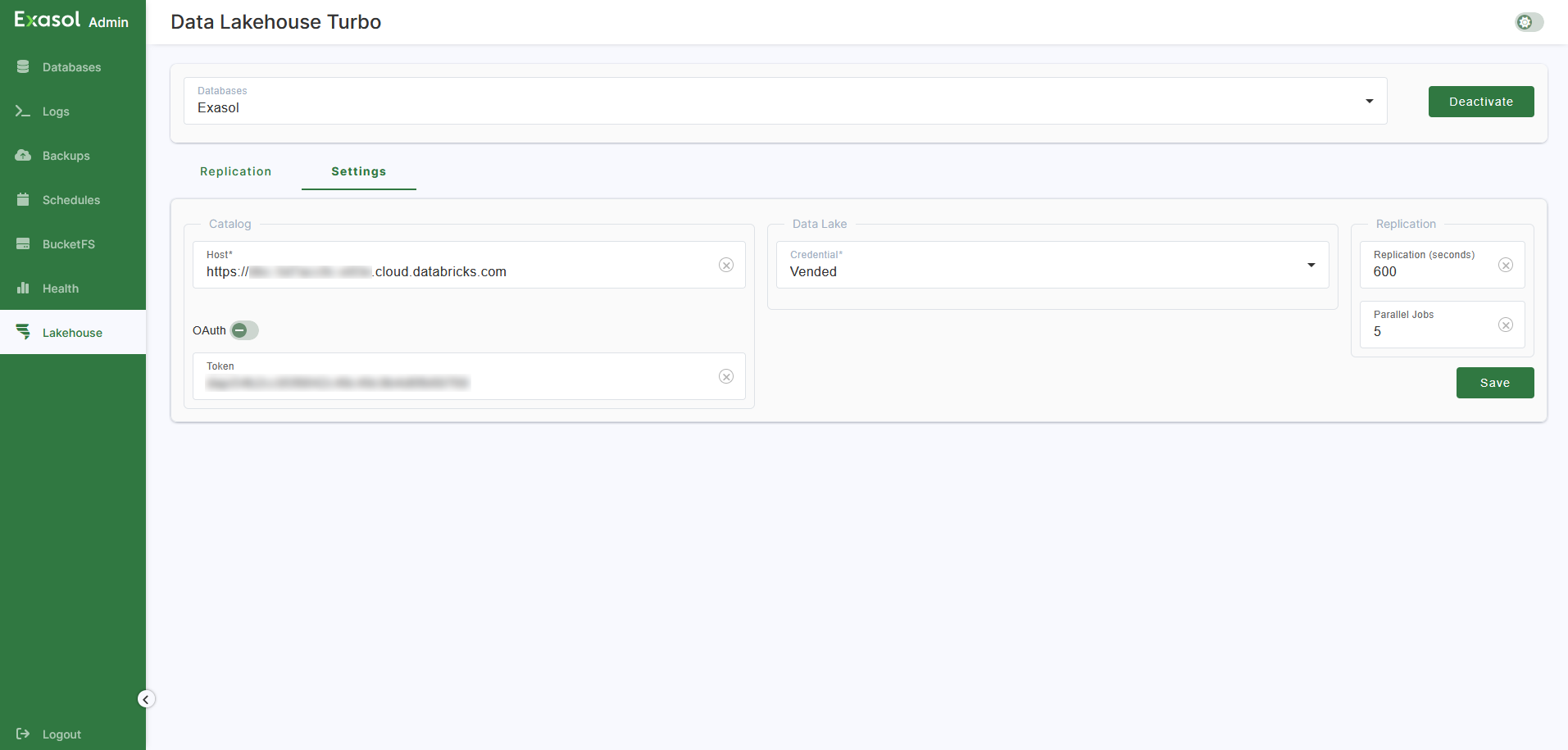 Catalog authentication using token