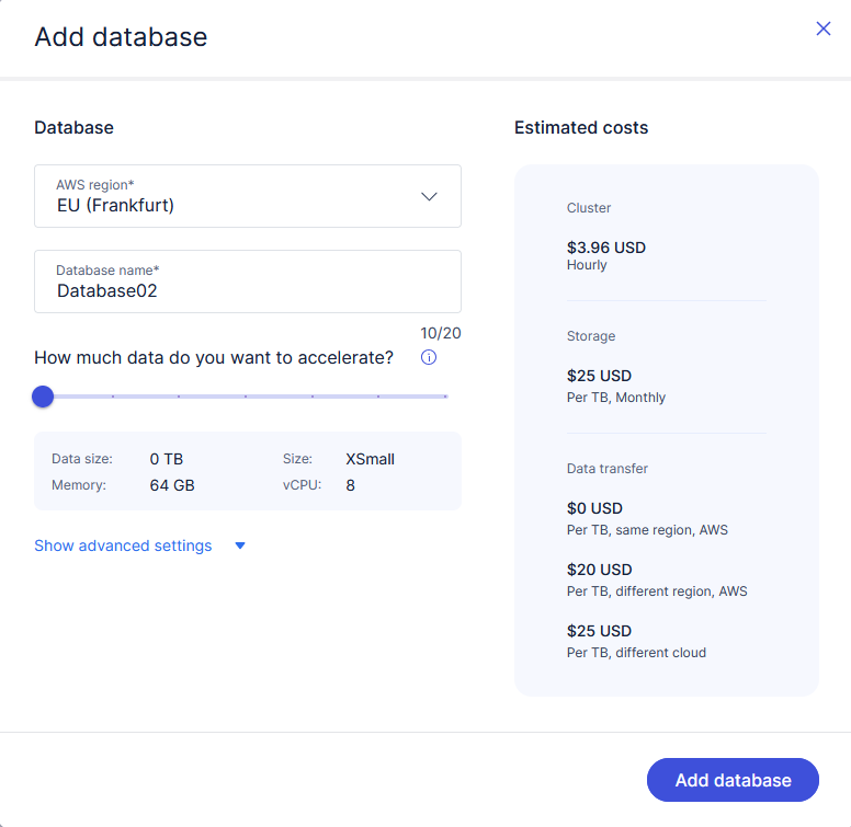 add database dialog