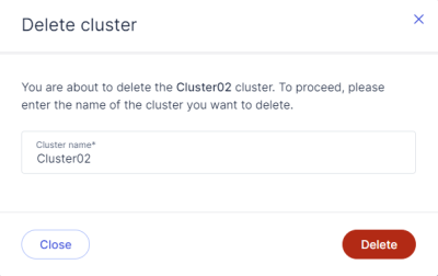 delete cluster conformation