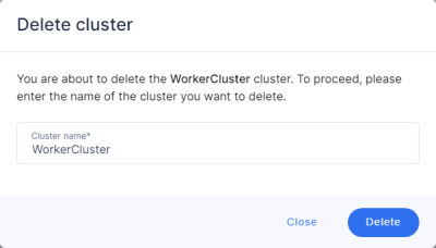 delete cluster conformation
