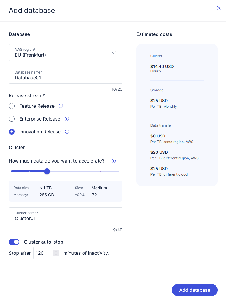 Data Lakehouse add database