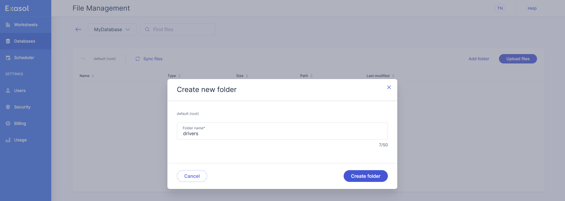 create drivers folder