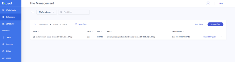 odbc instant client uploaded