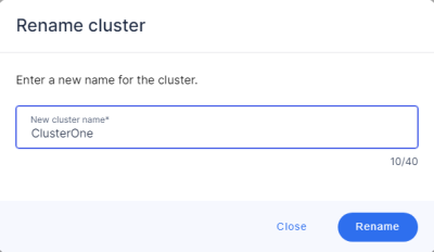 rename cluster dialog