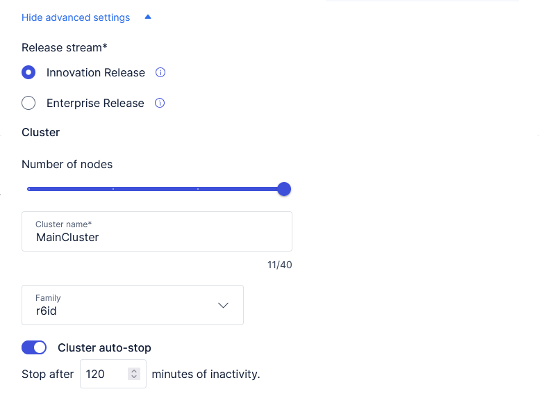 advanced database settings